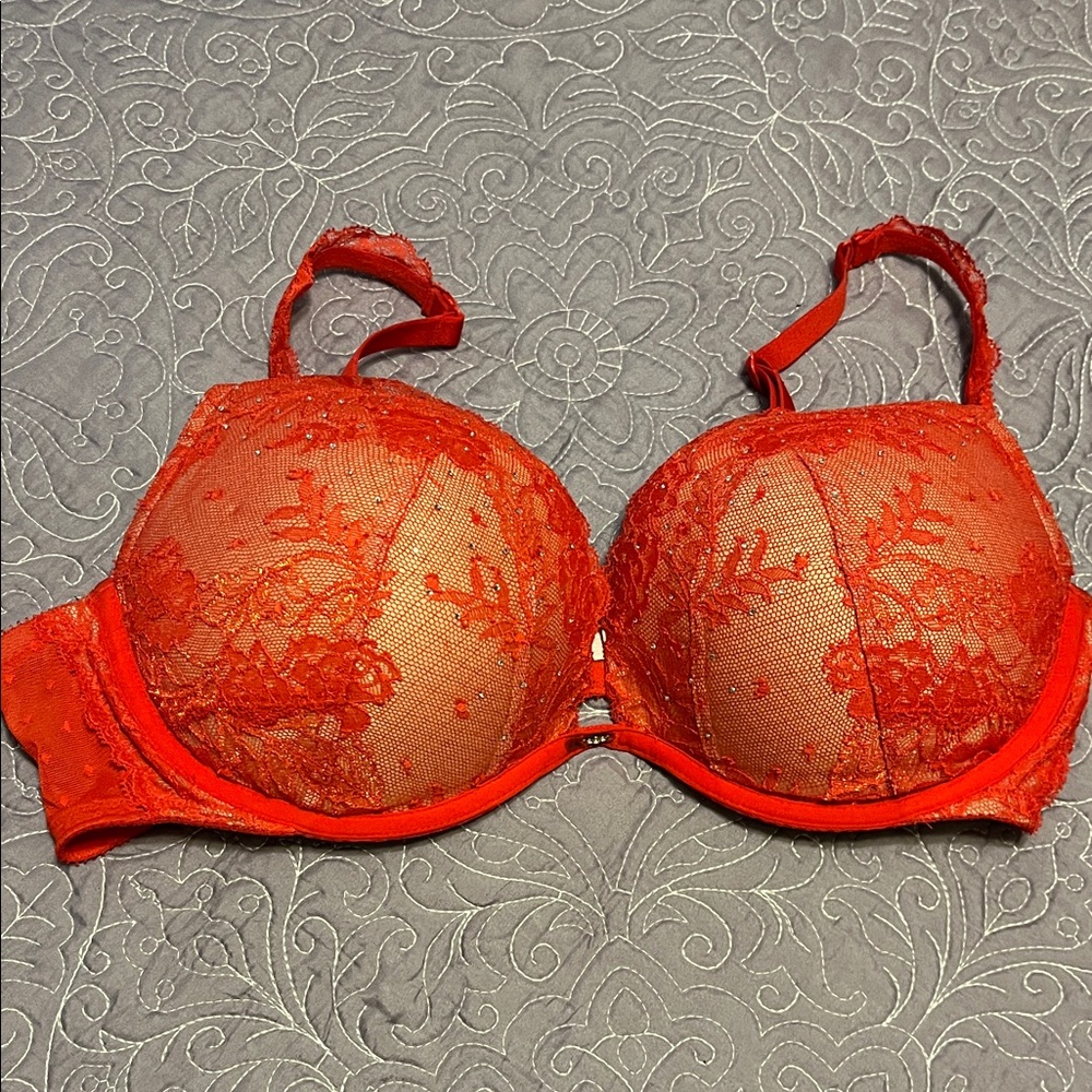 Victoria's Secret Fiery Red Lace Bra